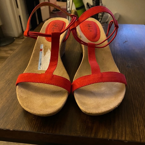 Style & co red wedge Sandles red 8.5 - Picture 2 of 7